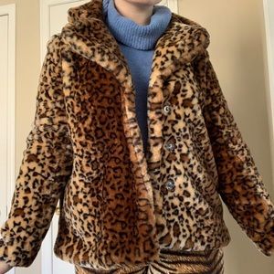Leopard Print Fuzzy Jacket